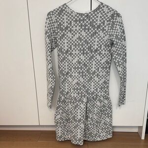 Lili Gaufrette Black and White Pleated Fit and Flare Dress